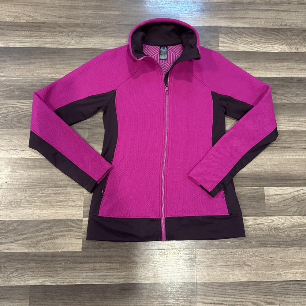 Under Armour Full Zip Women's Jogging Fleece Jacket Pink Sz Medium